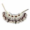 Handmade Retro Lace Collars Dog Necklace Cat Neckerchief Wine Red Rose 8.2-11.2"