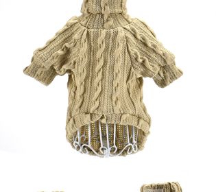 Pet Turtleneck Knitted Sweater Winter Dog Cat Keep Warm (Option: Beige-L)