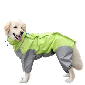 A Raincoat for all small and large dogs; Pet raincoat Medium large dog Golden hair Samo Alaska waterproof four foot raincoat Dog hooded raincoat (colour: Lemon yellow, size: 24)