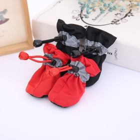 4pcs Dog Shoes; Large Pet Waterproof Chihuahua Anti-slip Boots Puppy Cat Socks Botas S/M/L/XL (Color: Black, size: 3XL)