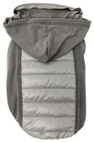 Pet Life 'Apex' Lightweight Hybrid 4-Season Stretch and Quick-Dry Dog Coat w/ Pop out Hood (Color: Grey, size: small)