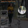 Hands Free Dog Leash with Waist Bag for Walking Small Medium Large Dogs;  Reflective Bungee Leash with Car Seatbelt Buckle and Dual Padded Handles;  A